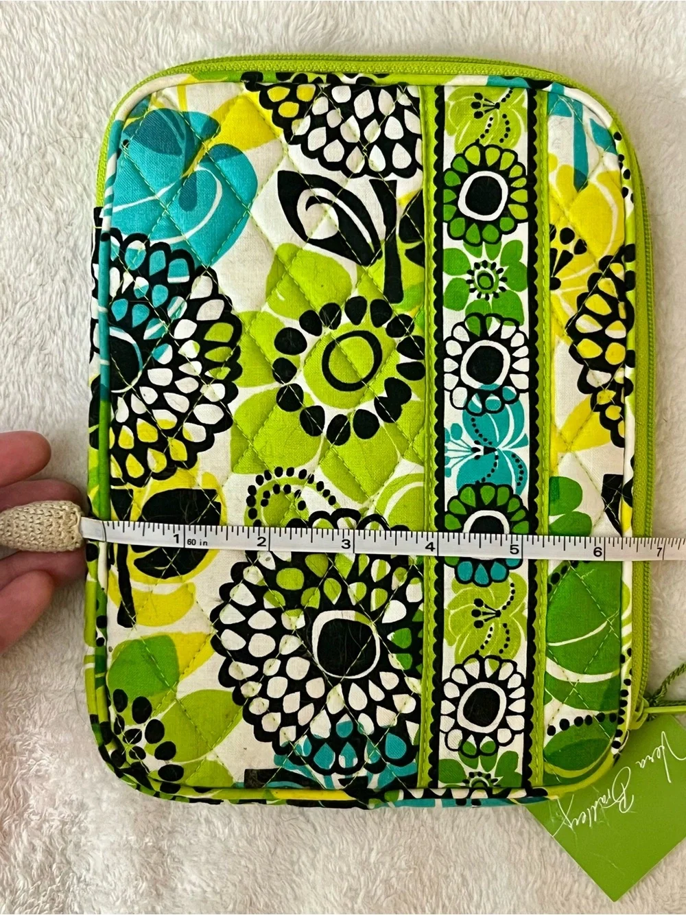 Vera Bradley Quilted E-Reader Sleeve in Lime’s Up Pattern